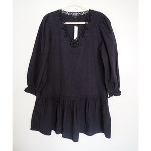 NWT J. Crew Black Lace Embroidered Trapeze Dress Size S